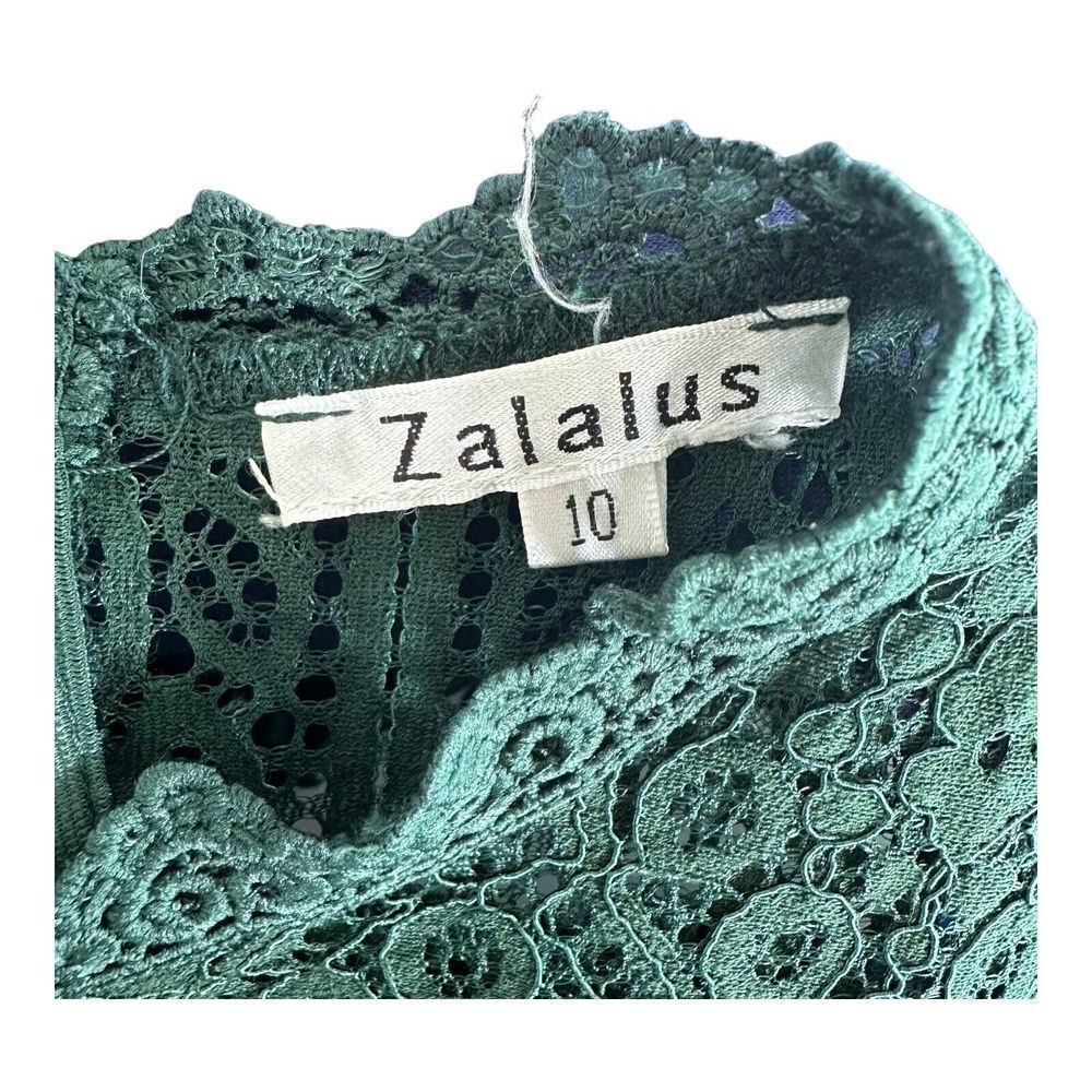 Zalalus Green Sheer Lace High Neck Elegant Bodycon Midi Dress Womens 10 - Picture 10 of 14
